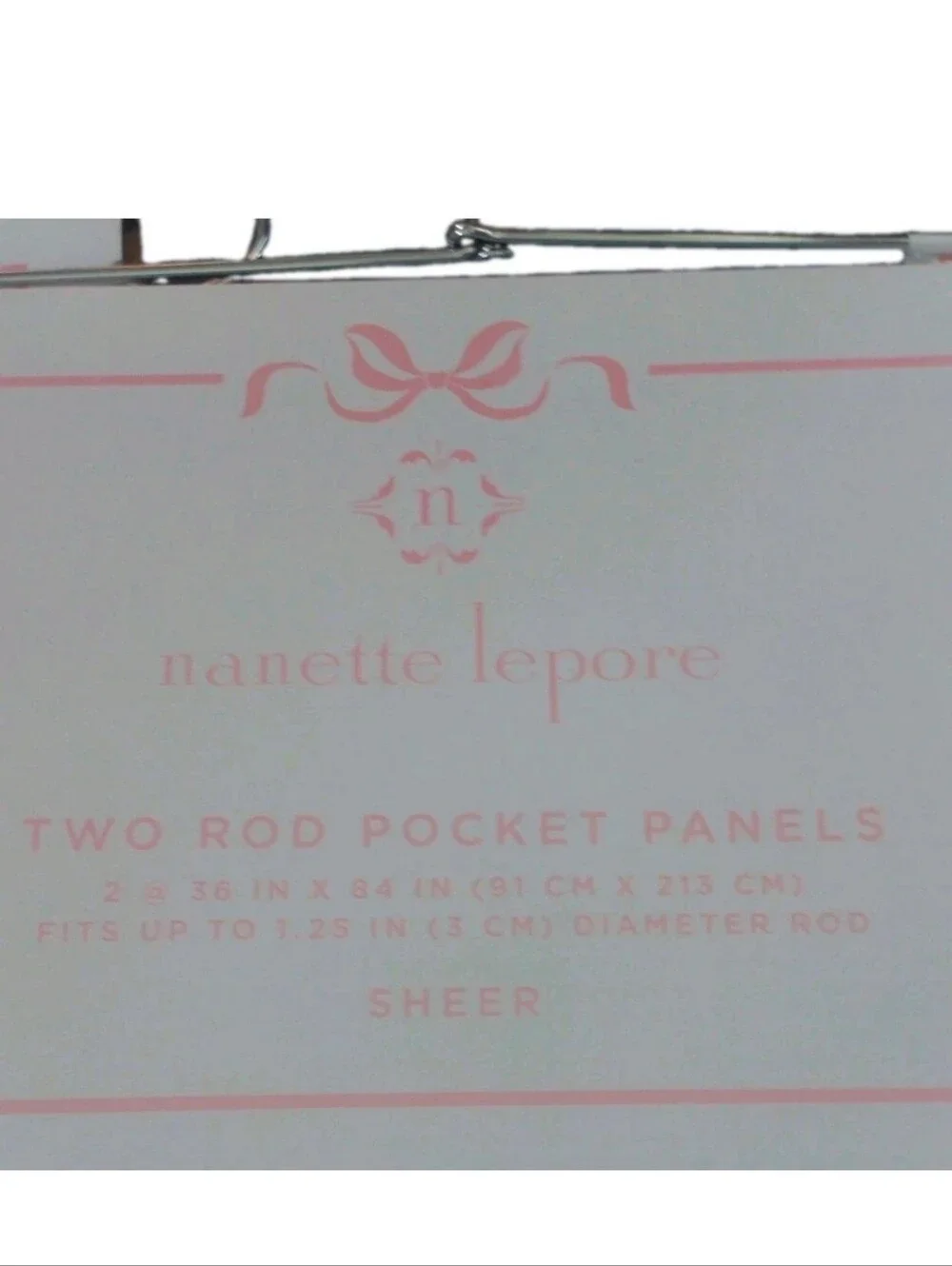 Nanette Lepore Pink Bow Sheer Curtains 2 Panels 36x84 Coquette